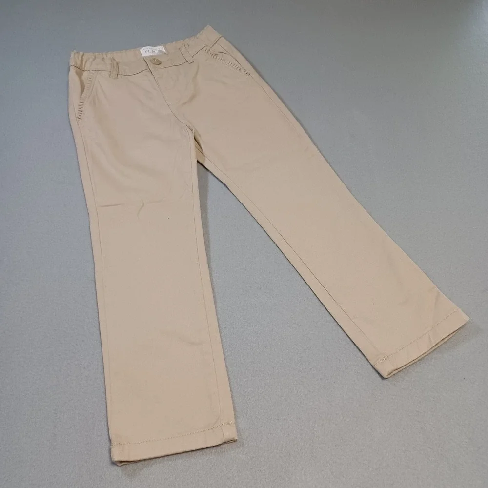 The Childrens‎ Place Boys Khaki Chino Pants Tan School Uniform Size 5T Stretch